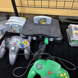 Nintendo 64 With Mario+ 5 Games