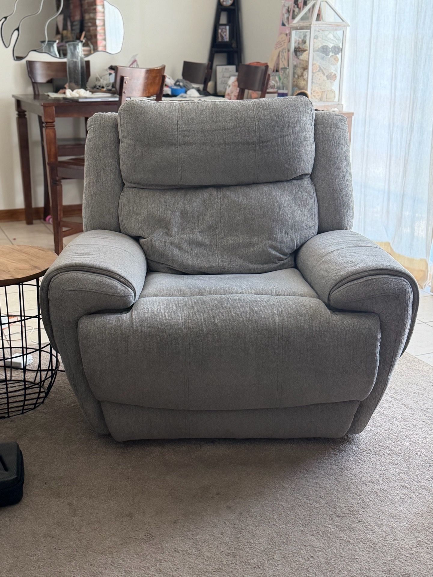 Gray reclining chair