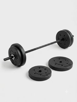 Barbell with Weight Plates for Work Out