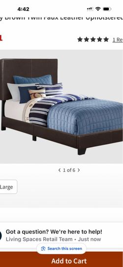 Brown Twin Faux Leather Upholstered Bed Frame