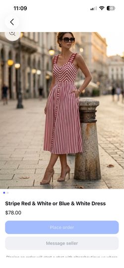 Red and white or a lie and white Stripe Dress