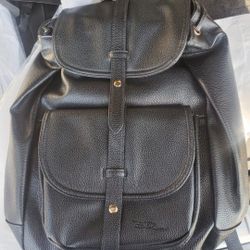 Bella Russo Black Leather Backpack