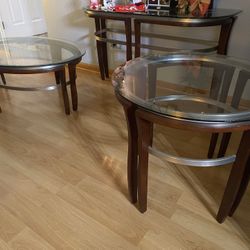 Set Of 3 Basset Mirror Coffee Tables 