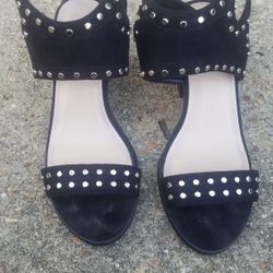 Womens cute stud low heel shoes/sandals