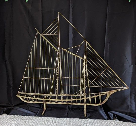C. Jere Skelton Sailboat Sculpture In Solid Brass