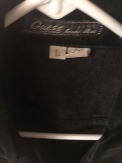 Guess jean jacket velvet sleeves Large