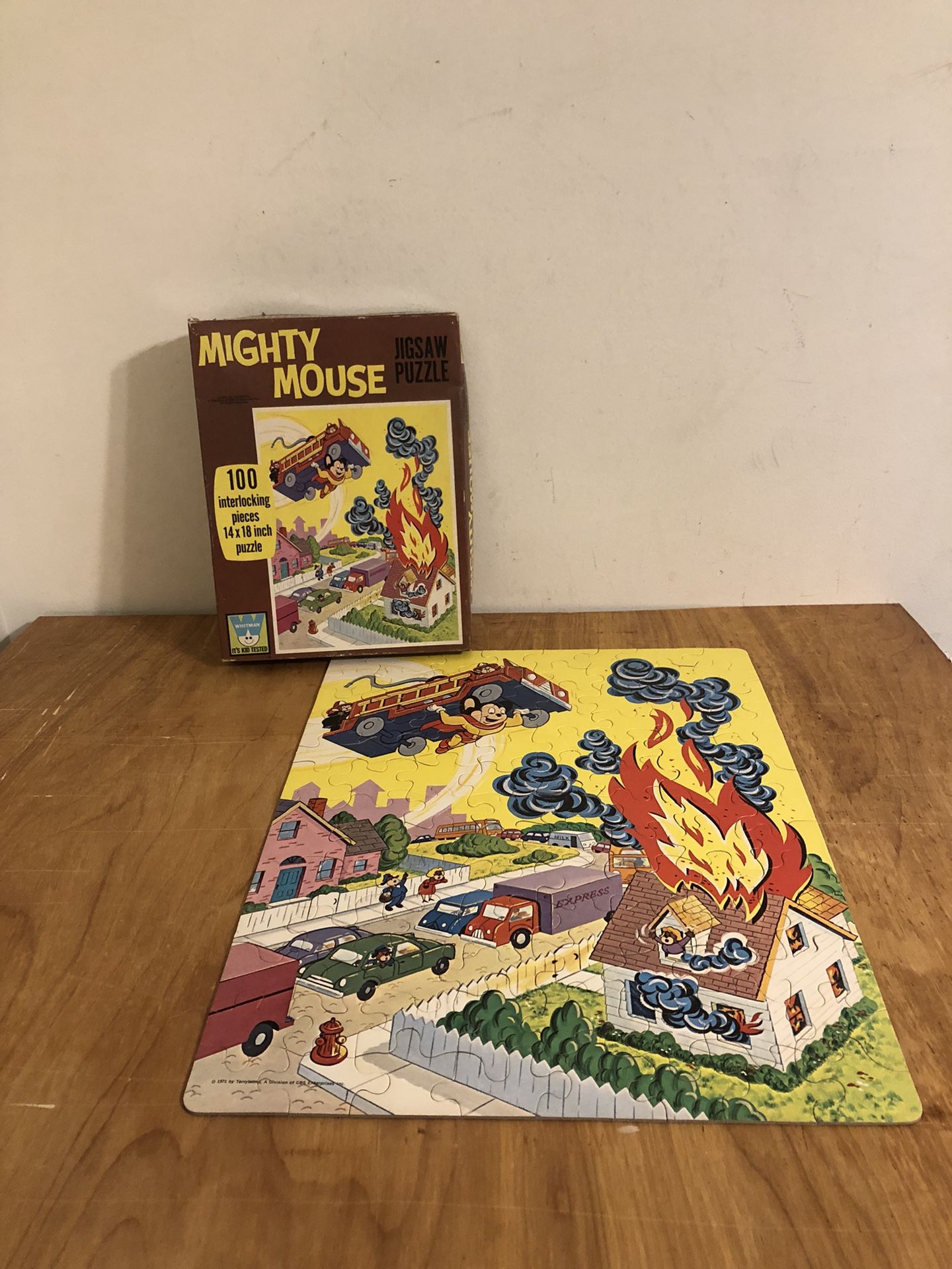 Vintage 1971 Whitman Mighty Mouse Puzzle 100 Pieces #4610 Complete