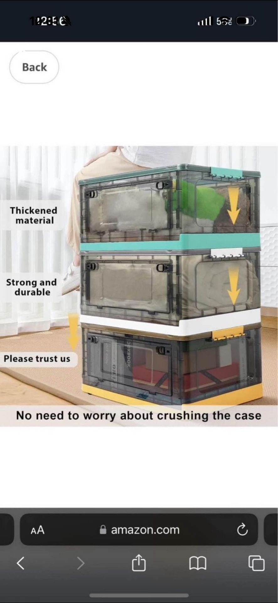 Storage Organizer Bins with Lids Living Room Storage Cabinet Three-Sided Doors Stackable Closet Orga