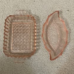 Antique pink tableware