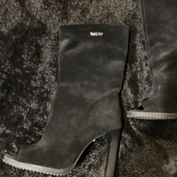 Black suede boots