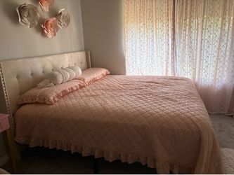 King bed frame and mattress