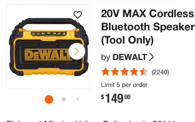 Dewalt Bluetooth speaker