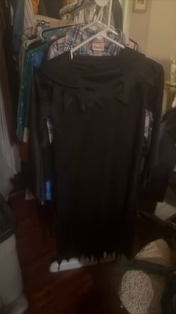 Boys Black Long Sleeve gown  with Hood & Bow Detail