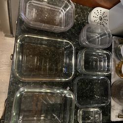 Glass AND Plastic Containers With Lids (Set Of 11)