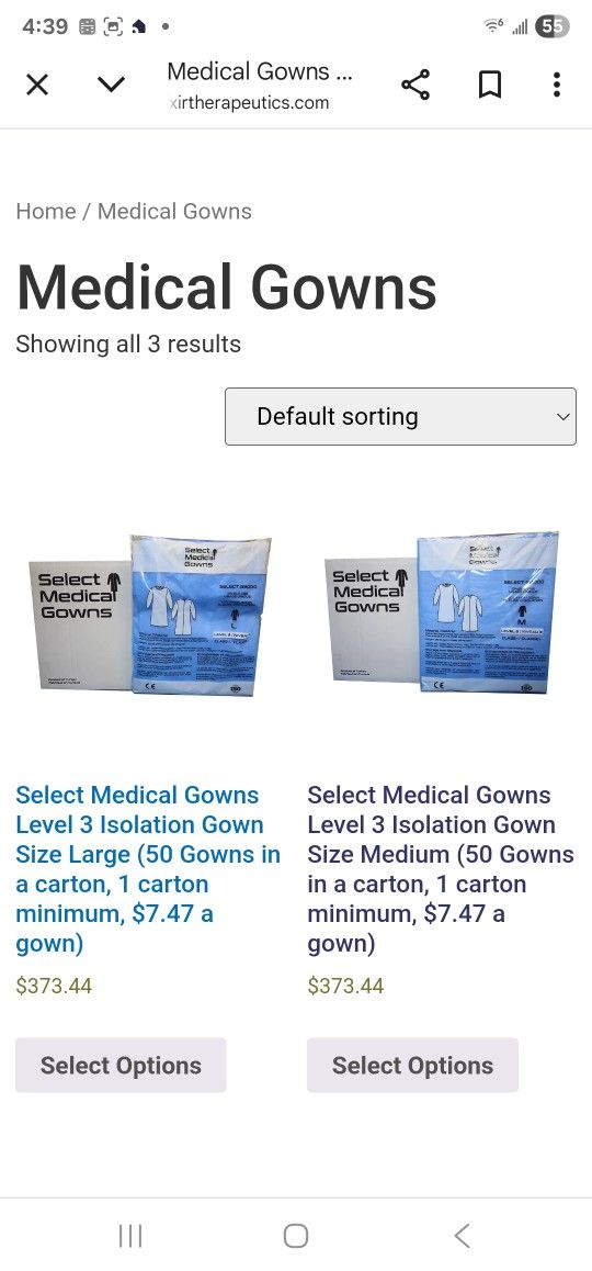 Select Medical Gowns Large 50 Gowns