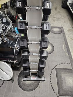 York Dumbbell Set with A-frame Rack