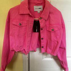 Bubble Gum Pink Jean Jacket, Size S