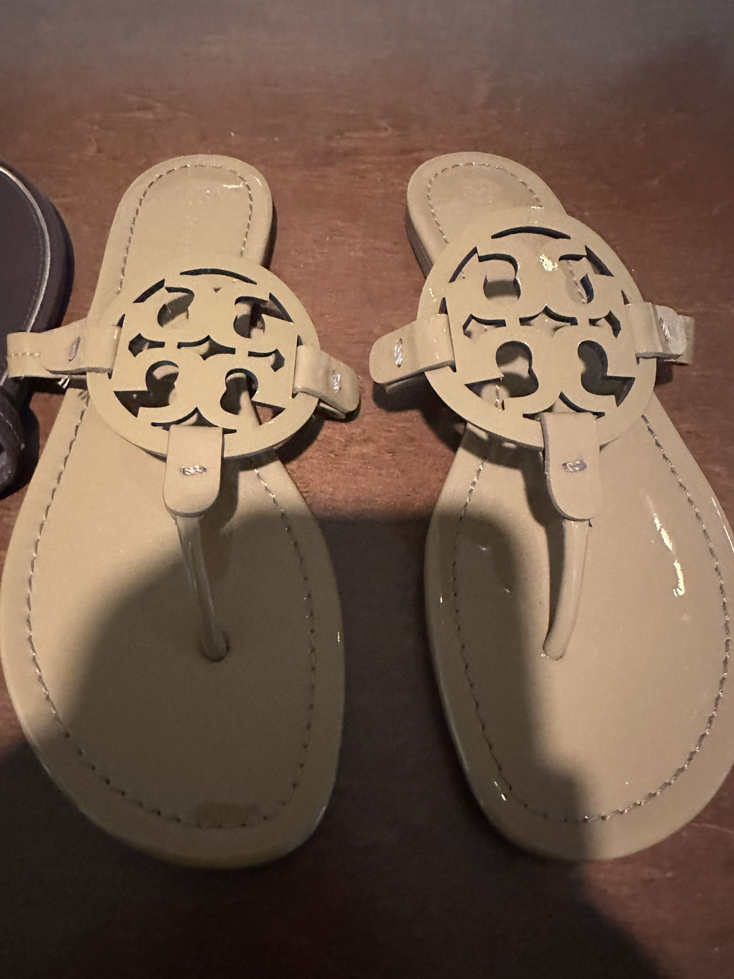 Tory Burch Miller Tan Miller Patent Leather Sandal 8.5