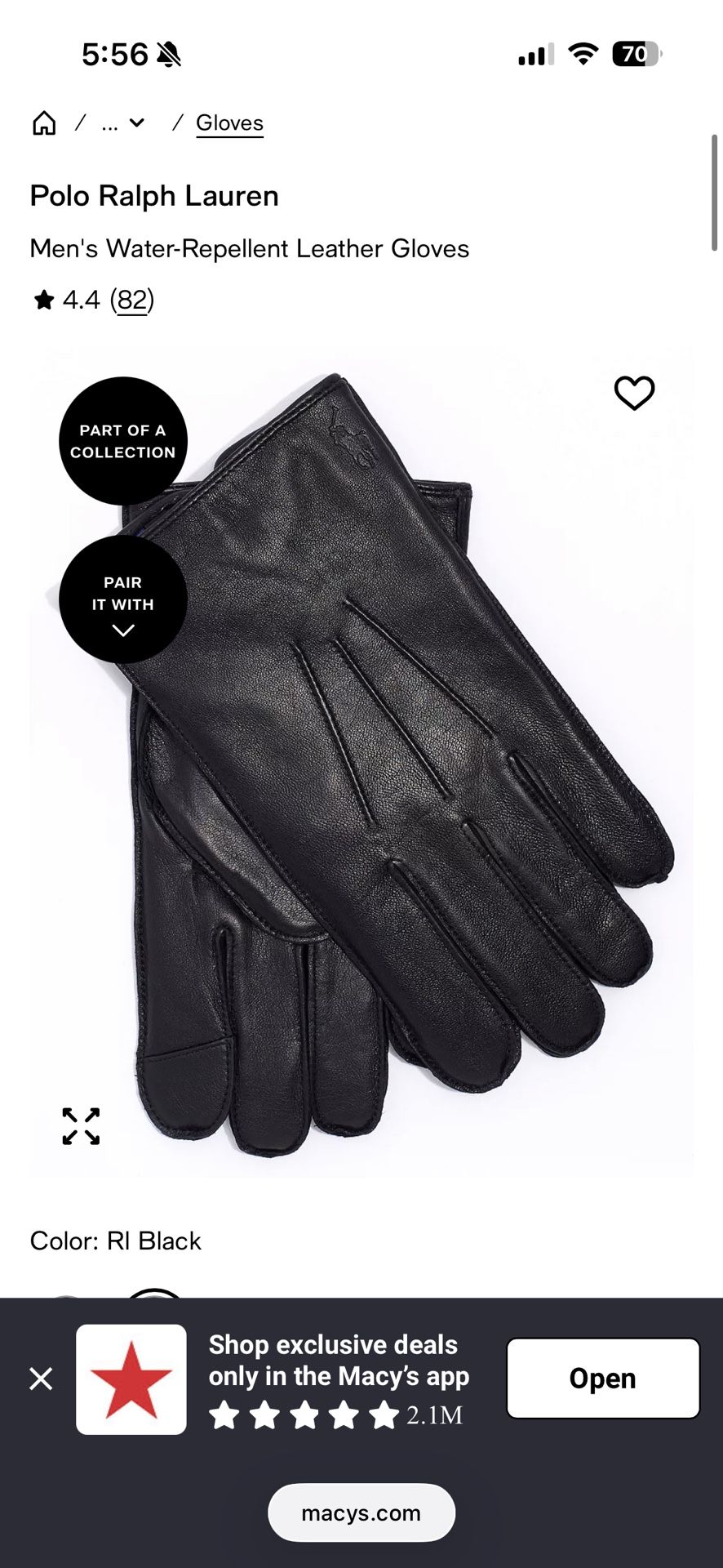 BRAND NEW Polo Ralph Lauren Leather Gloves 