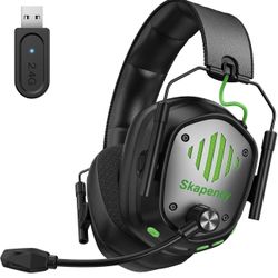 VK81 2.4GHz Wireless Gaming Headset for PS5, PS4, PC - Bluetooth Gaming Headphones with Noise Canceling Mic, Low Latency, Stereo Sound, 50+Hr Battery,