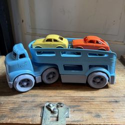 Green Toys Semi Truck With Two Cars
