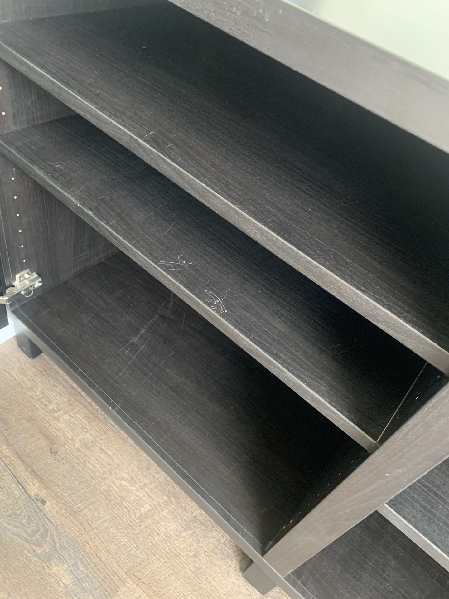 IKEA Black Media Console Cabinet with Adjustable Shelves