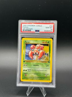 PSA 10 - 1999 Pokemon Jungle 1st Edition Paras #59/64 - GEM MINT!
