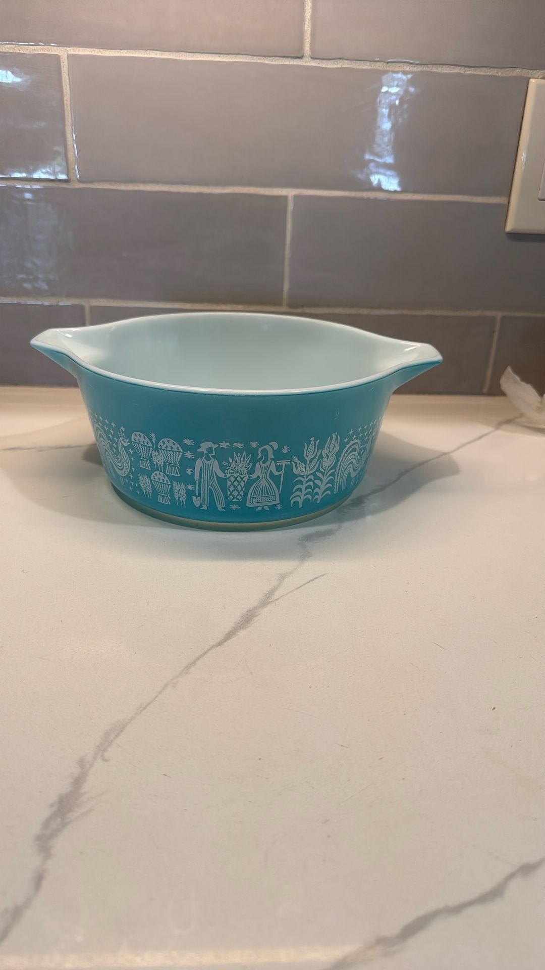 Pyrex Amish Print dish
