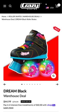 Crazy Skates (Dream- Black) Size 1 youth