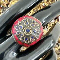 Tribal Nepalese Mosaic Ring 