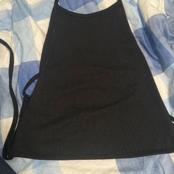 Black Halter Open Back Top Size Small 