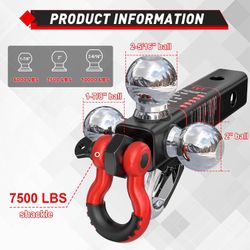 TYT Tri Ball Mount Trailer Hitch  Triple Balls