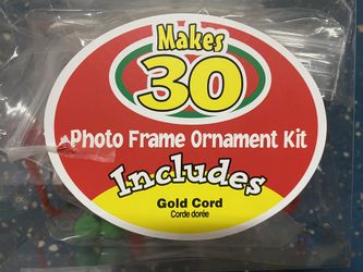 CreativeHands Photo Frame Ornament Kit Makes 30 ornaments, includes gold cord.
