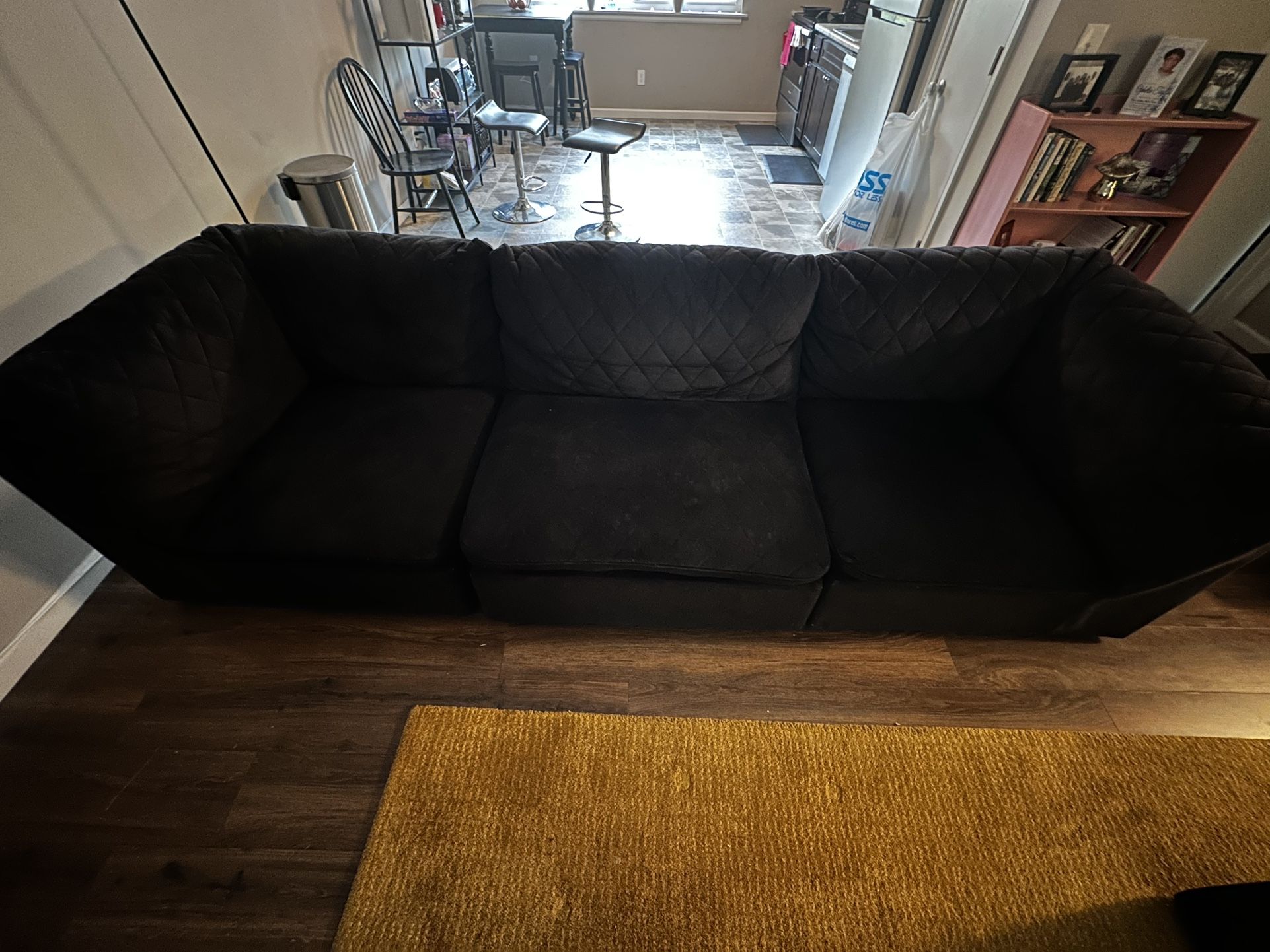 Black Couch + Ottoman