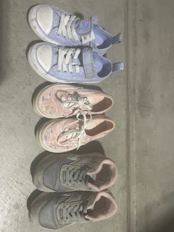 3 Pairs Kids Sneakers Converse Vans New Balance.