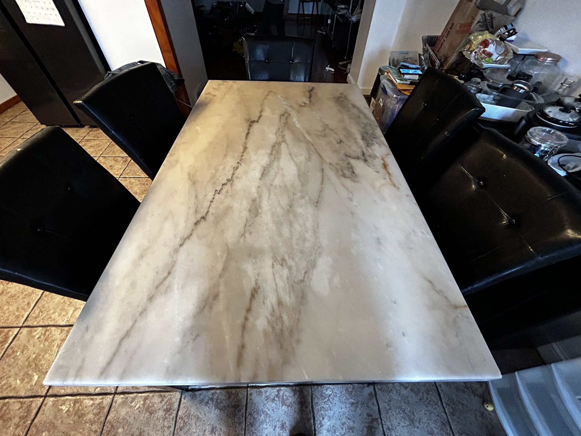 Marble Table And 6 Chairs 