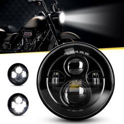 Dot Approved 7Inch Black LED Headlight Compatible with Motorcycle Tour