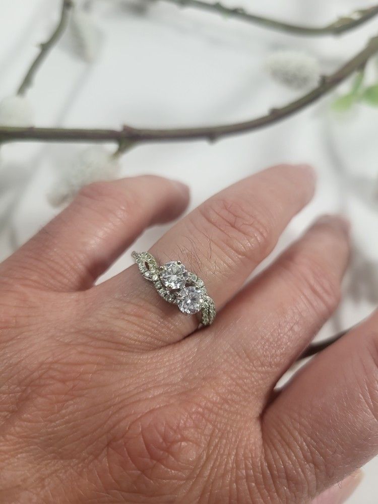 Vintage Steering Silver Engagement Ring, Size 7