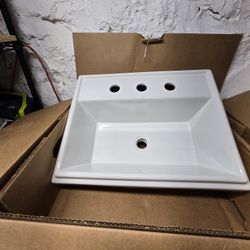 Kohler K2991-8-0 (Tresham Drop-In Rectangular Bathroom Sink. 