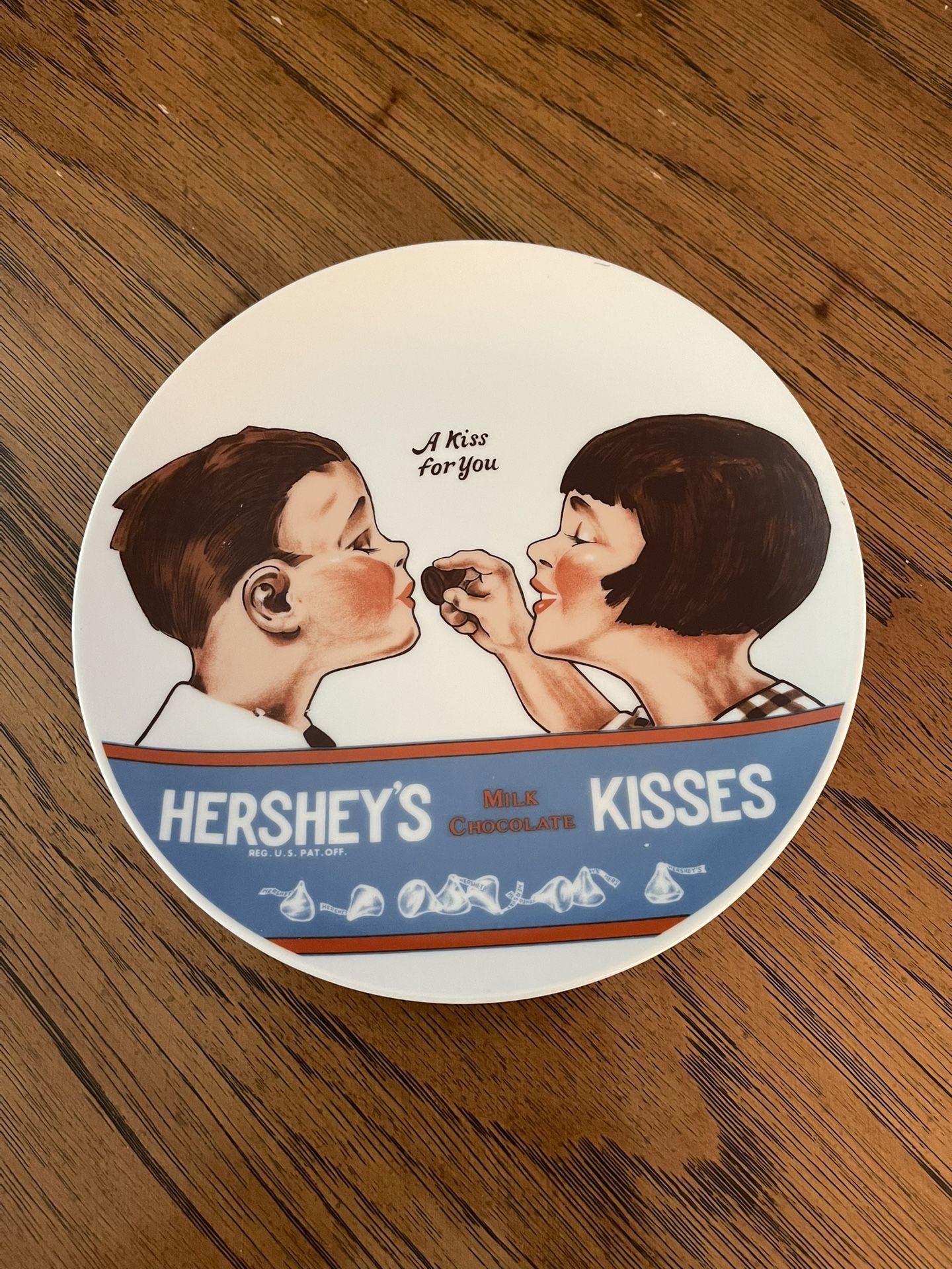 Vintage A Kiss For You Hershey’s Kisses Collectable Plate Copyright 1979 Shafford Japan