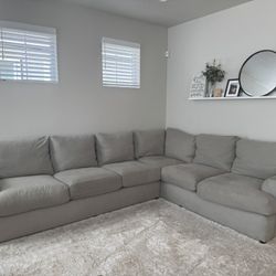 Stanton Sectional Couch Light Grey 