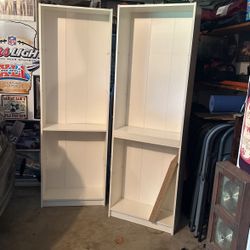 Two White Bookshelves
