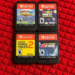 Nintendo Switch Games. Mario & Sonic Olympic Games, Mario Party Superstars, Mario Maker 2, Mario Tennis Aces