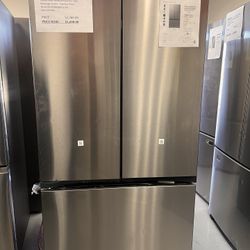 Samsung Bespoke 36 Inch Wide 30 Cu. Ft. Energy Star Certified 3-Door French Door Refrigerator with Beverage Center