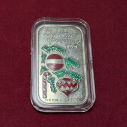 Silver .999 Bar 1oz. Season's Greetings 1973 ceeco bar Vintage