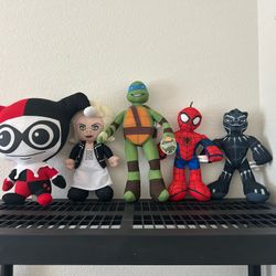 Plushy Set (Spider-Man, Black Panther, Ninja Turtle, Harlequin & Tiffany Plush Toy Dolls) $15 for all