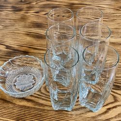 Clear Glass Drinking Cups – Set of 6