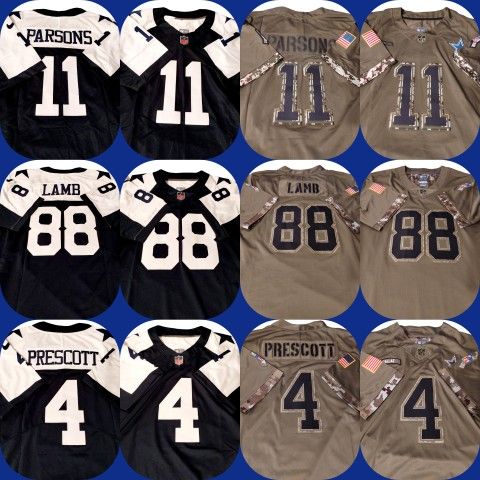 Stitched Jerseys Cowboys Ceedee Lamb Micah Parsons Dak Prescott