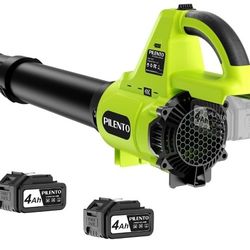 Leaf Blower Cordless with 2 x 4.0Ah Battery Operated and Fast Charger, 650CFM 280MPH Electric Leaf Blower, 3 Speed Mode