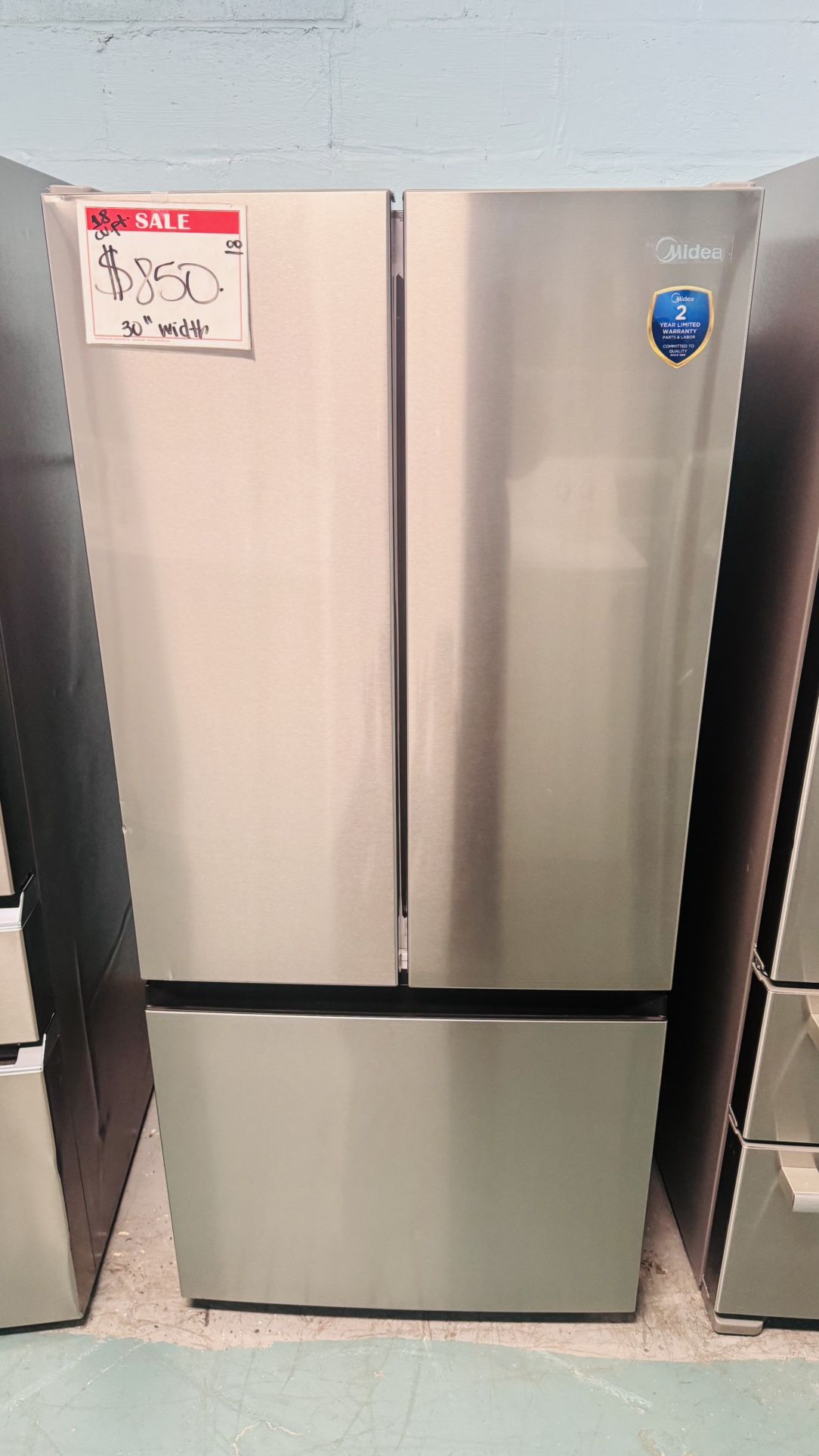 Midea 30” Stainless Steel French Door Refrigerator 20% Off